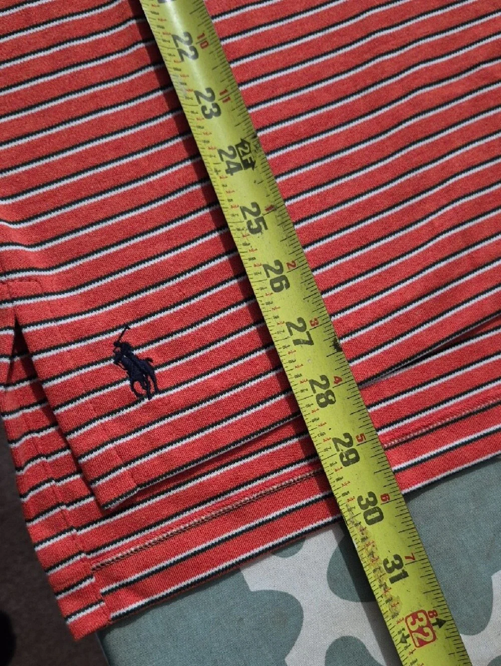 Ralph Lauren Red and White Striped Polo Shirt
